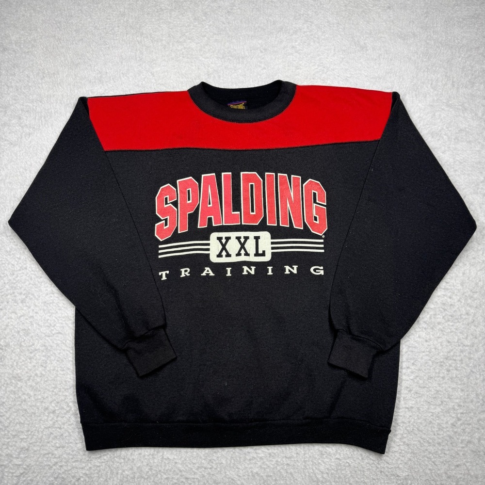 Vintage 80's Spalding Colorblock Sport Sweatshirt Crew Neck Men's Size XL
